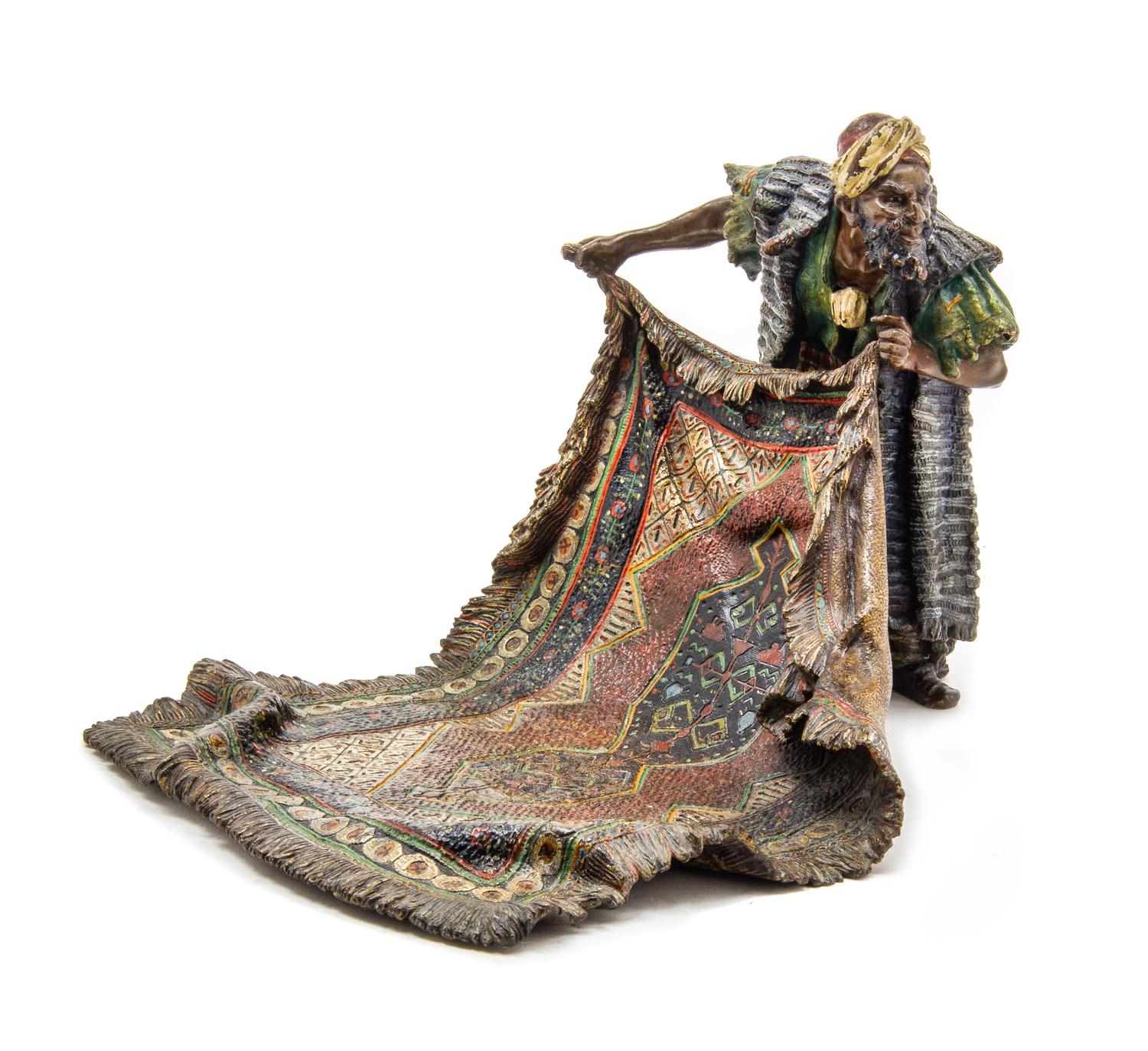 An Austrian Cold Painted Bronze Figure Height 6 3/4 x width 10 inches. — FRANZ BERGMAN (1861-1936)
