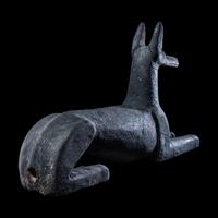 An Egyptian Painted Wood Jackal