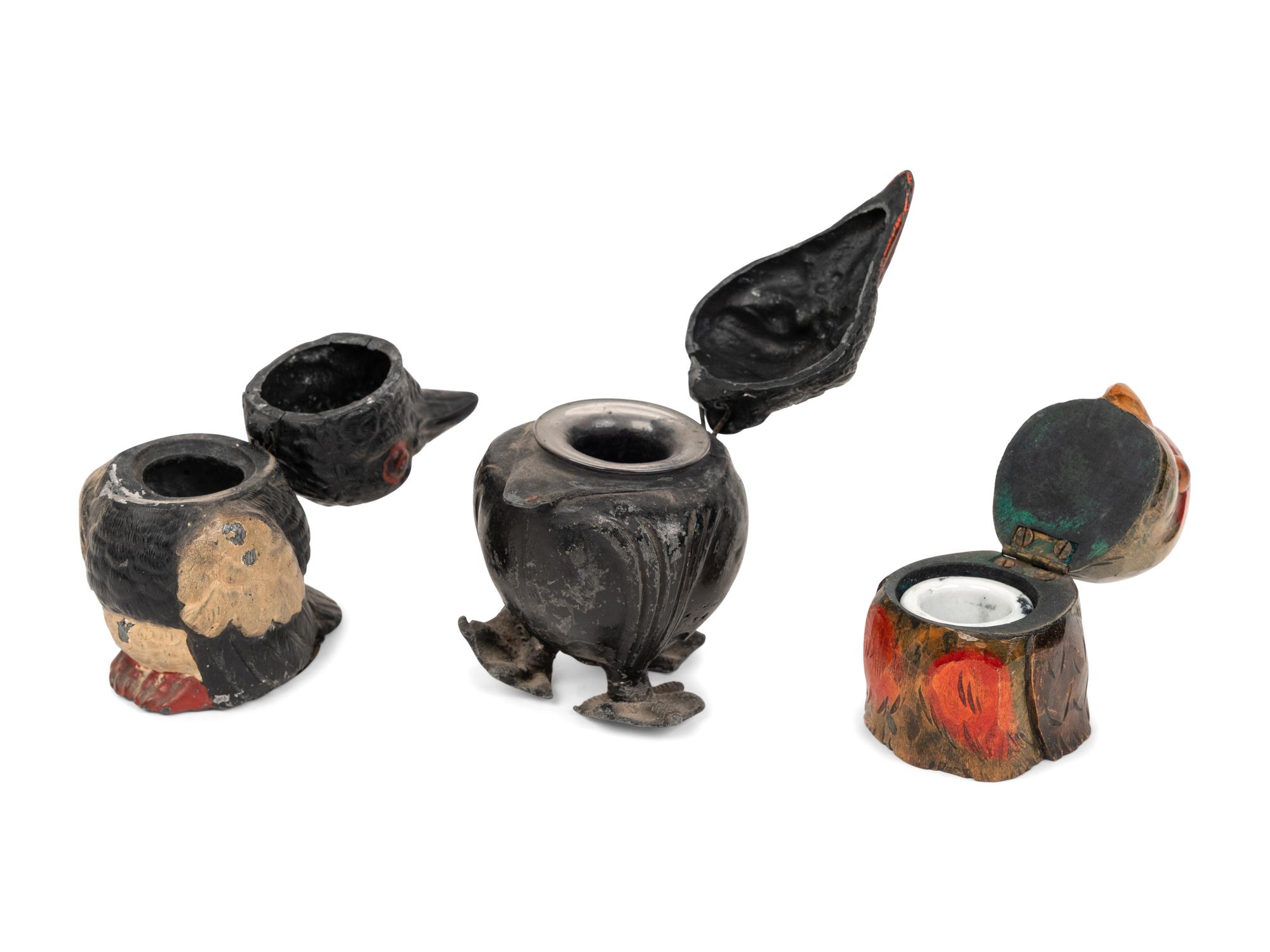 Three Bird Inkwells