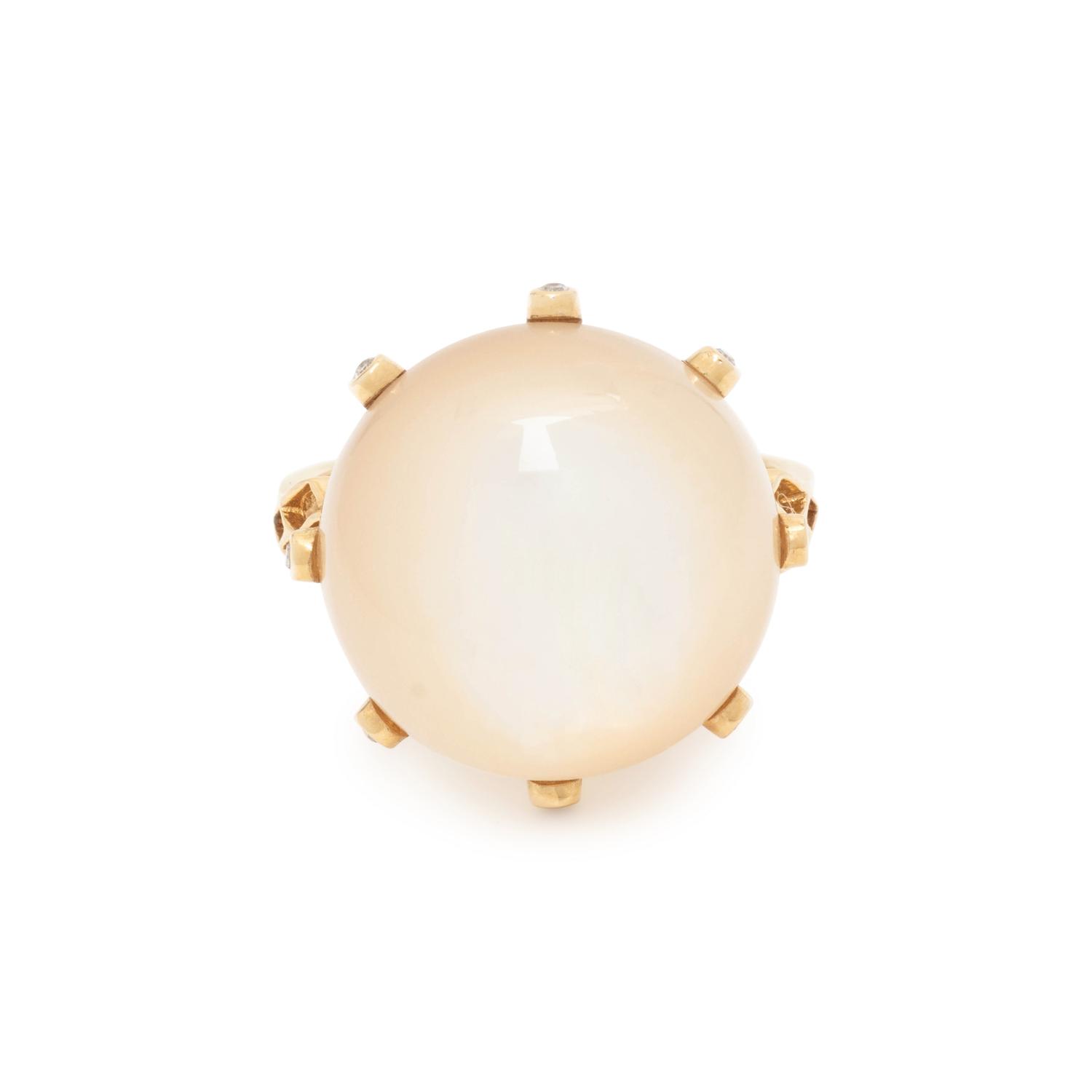 MOTHER-OF-PEARL AND DIAMOND RING