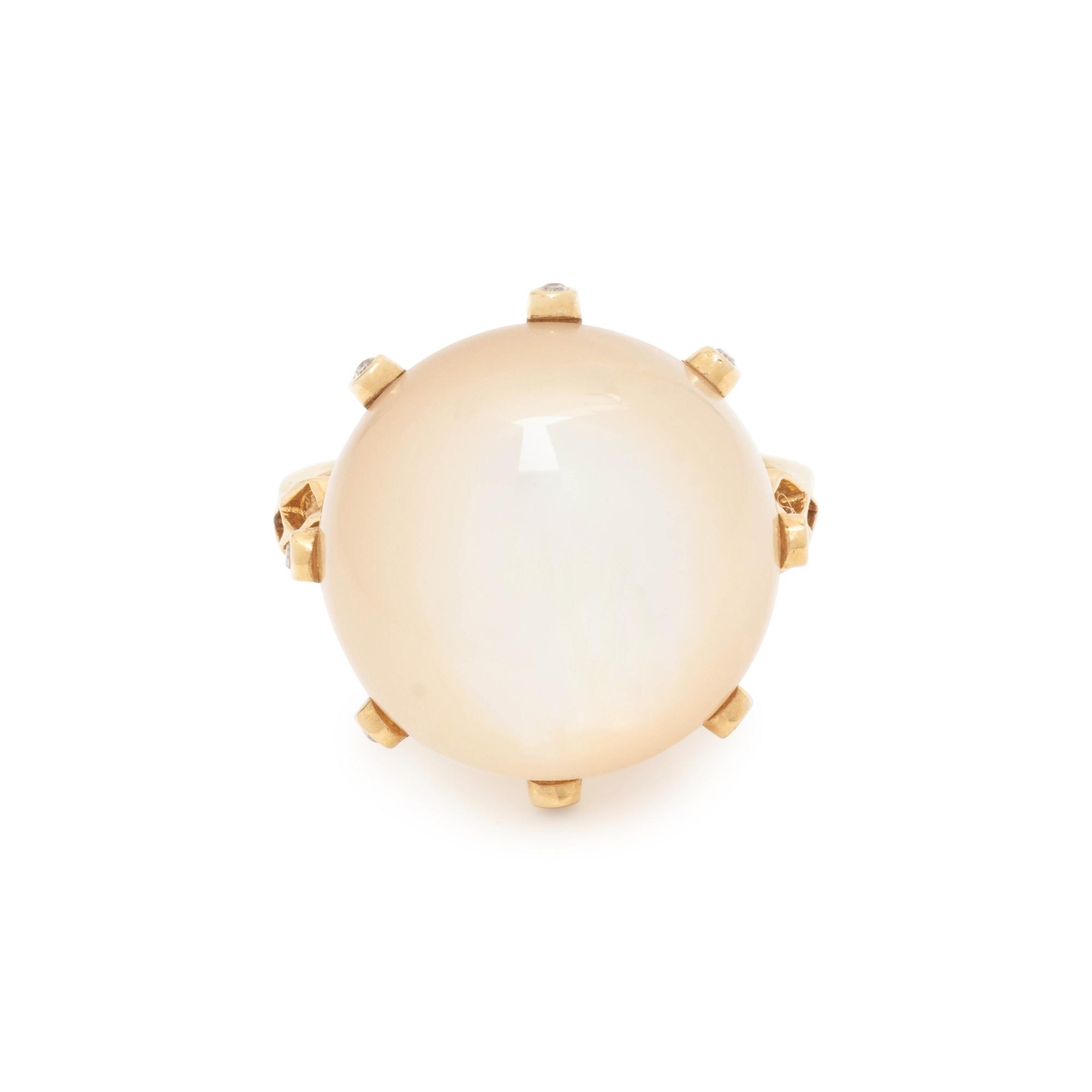 MOTHER-OF-PEARL AND DIAMOND RING