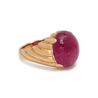 YELLOW GOLD AND RUBELLITE TOURMALINE RING