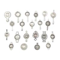 A Collection of Twenty Silver Tea Strainers