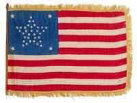 [FLAGS]. 37-star American parade flag with "Great Star" configuration. Ca 1867-1876.
