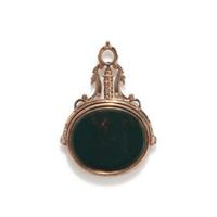 A Victorian Silver and Bloodstone Intaglio Stamp with a Fox
