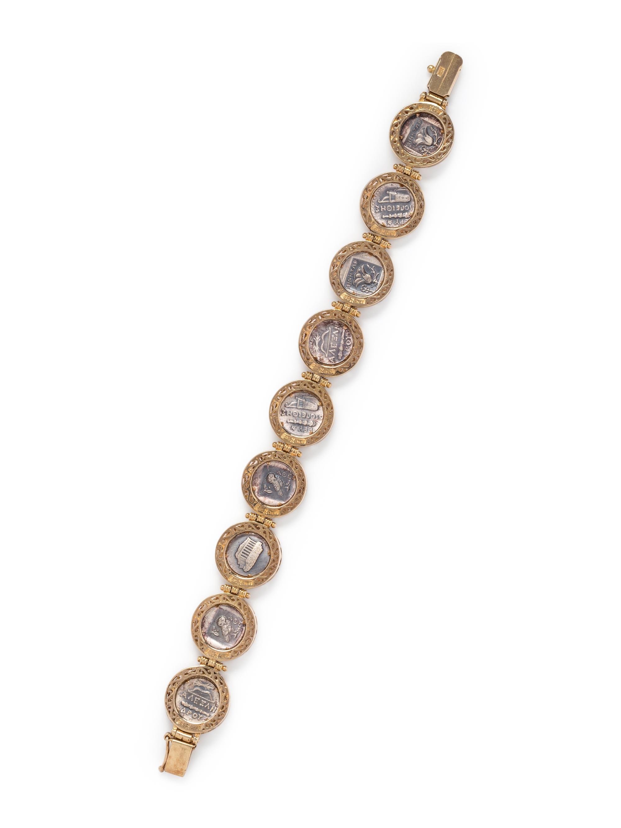 YELLOW GOLD AND COIN BRACELET