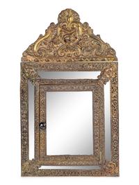 A Dutch Baroque Style Repousséd Brass Bride's Vanity Mirror — 19TH CENTURY