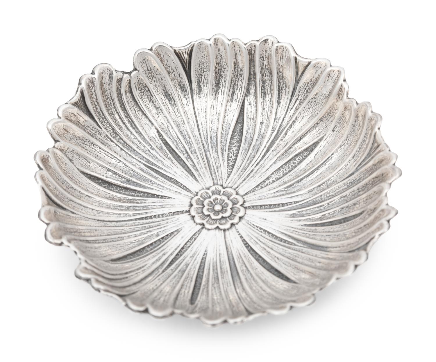 A Pair of Buccellati Silver Lotus Flower Dishes
