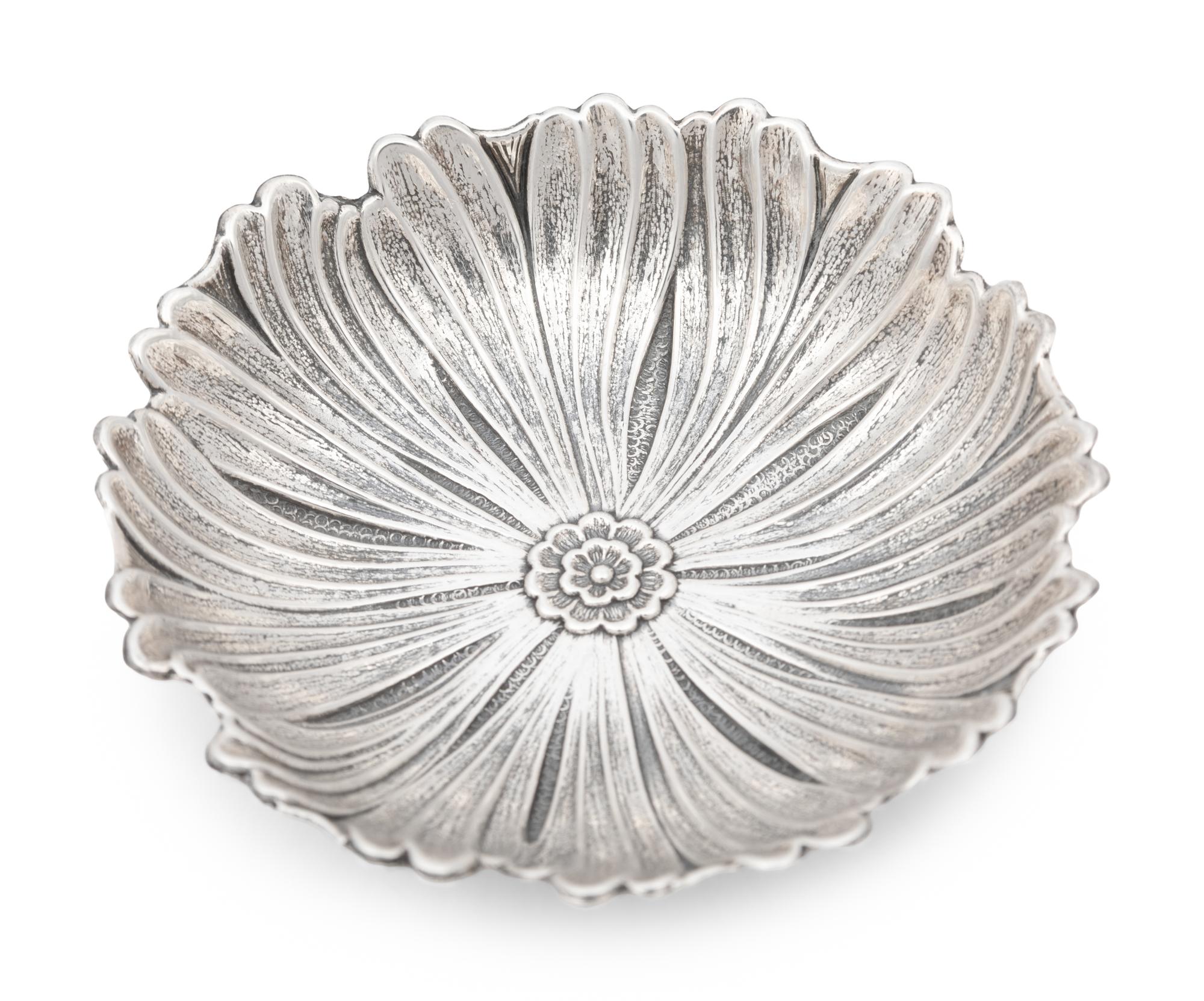 A Pair of Buccellati Silver Lotus Flower Dishes