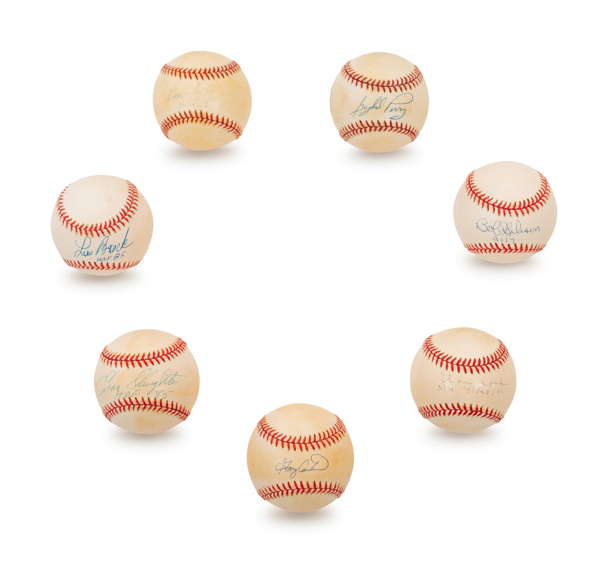 A Group of Seven Hall of Fame Signed Autograph Baseballs (BAS Beckett Authentication Services Certified),