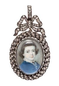 A Georgian Gold, Silver, Diamond and Portrait Miniature Pendant, Circa 1770, 28.50 dwts.