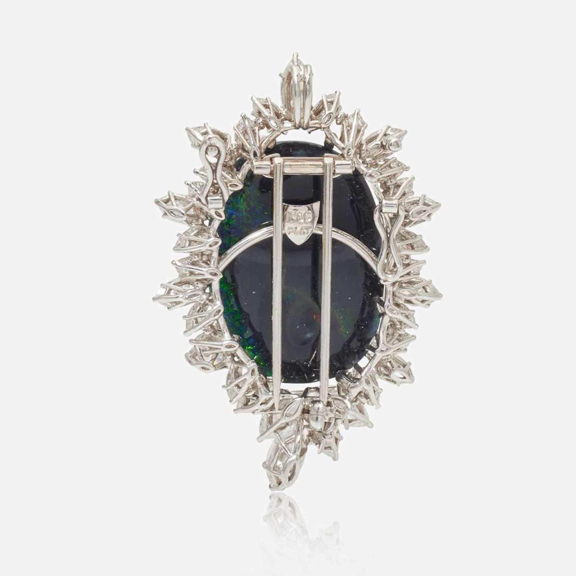 A Black Opal and Diamond Necklace