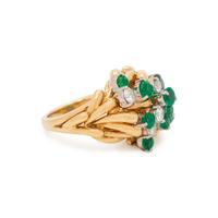 YELLOW GOLD, EMERALD AND DIAMOND RING