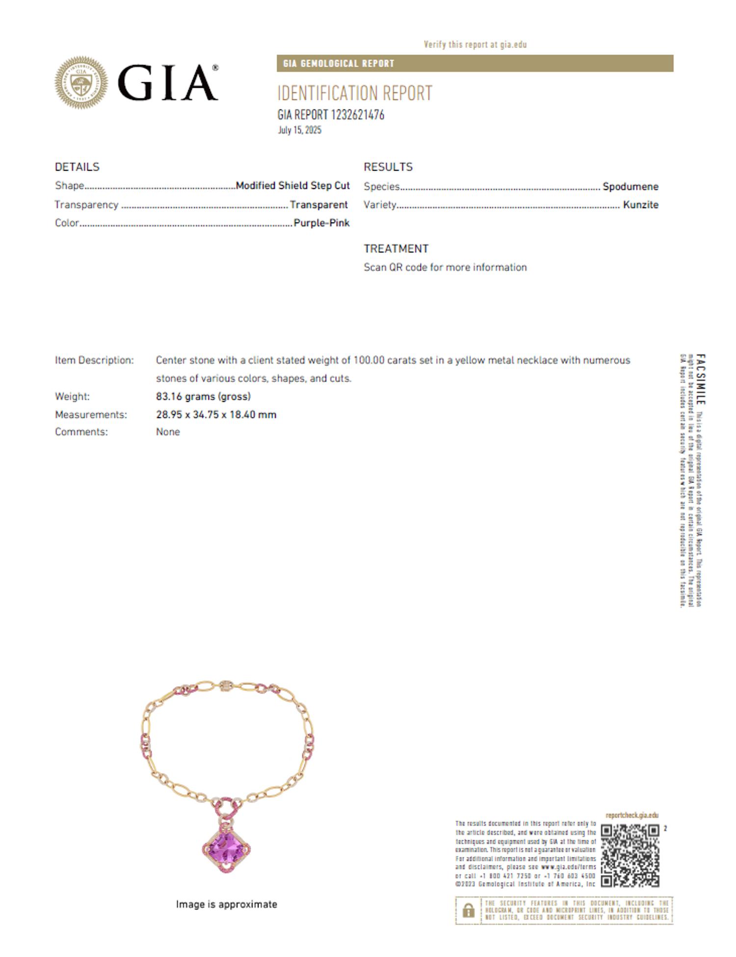 NINI, ROSE GOLD, KUNZITE, DIAMOND, AND PINK SAPPHIRE CONVERTIBLE NECKLACE
