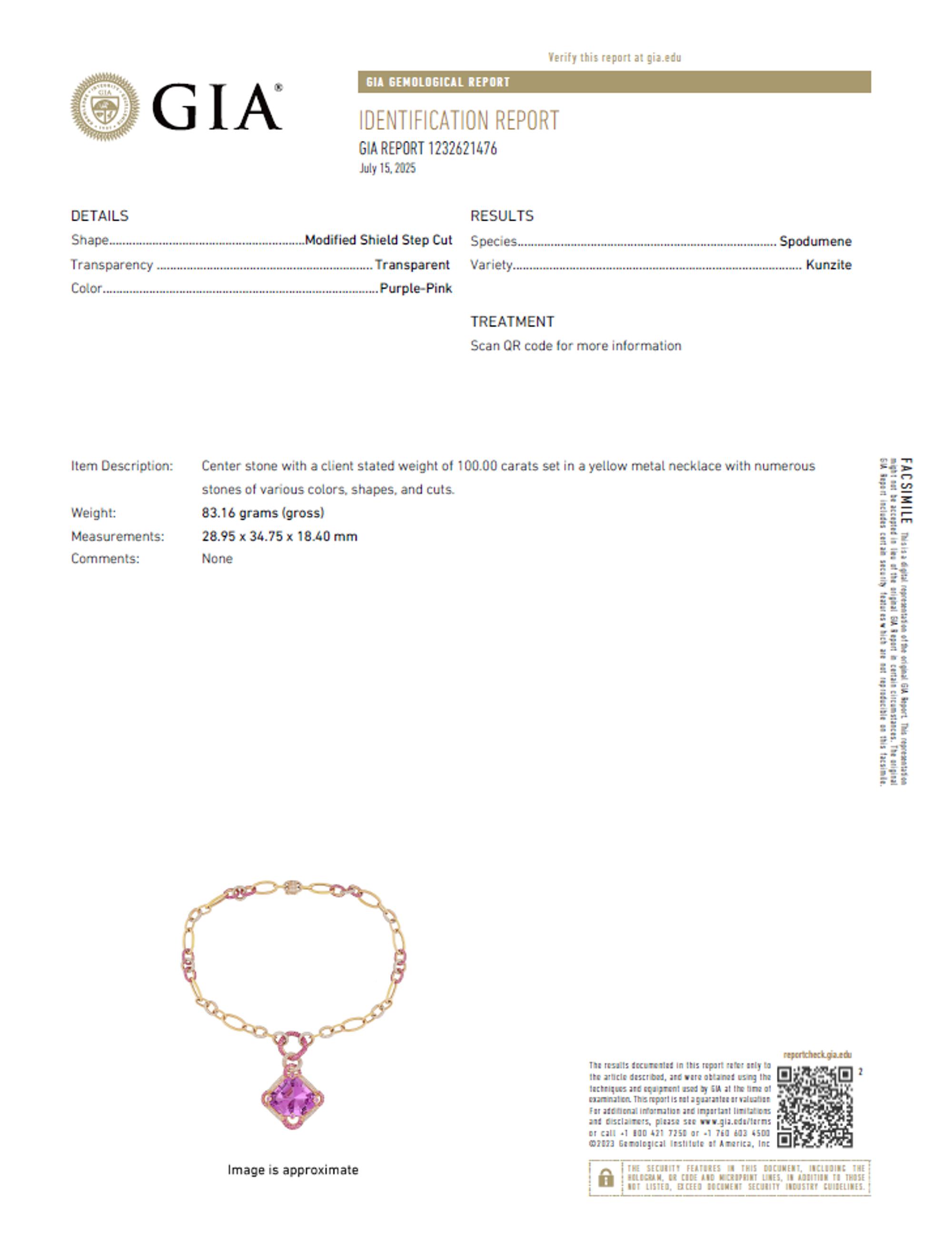 NINI, ROSE GOLD, KUNZITE, DIAMOND, AND PINK SAPPHIRE CONVERTIBLE NECKLACE