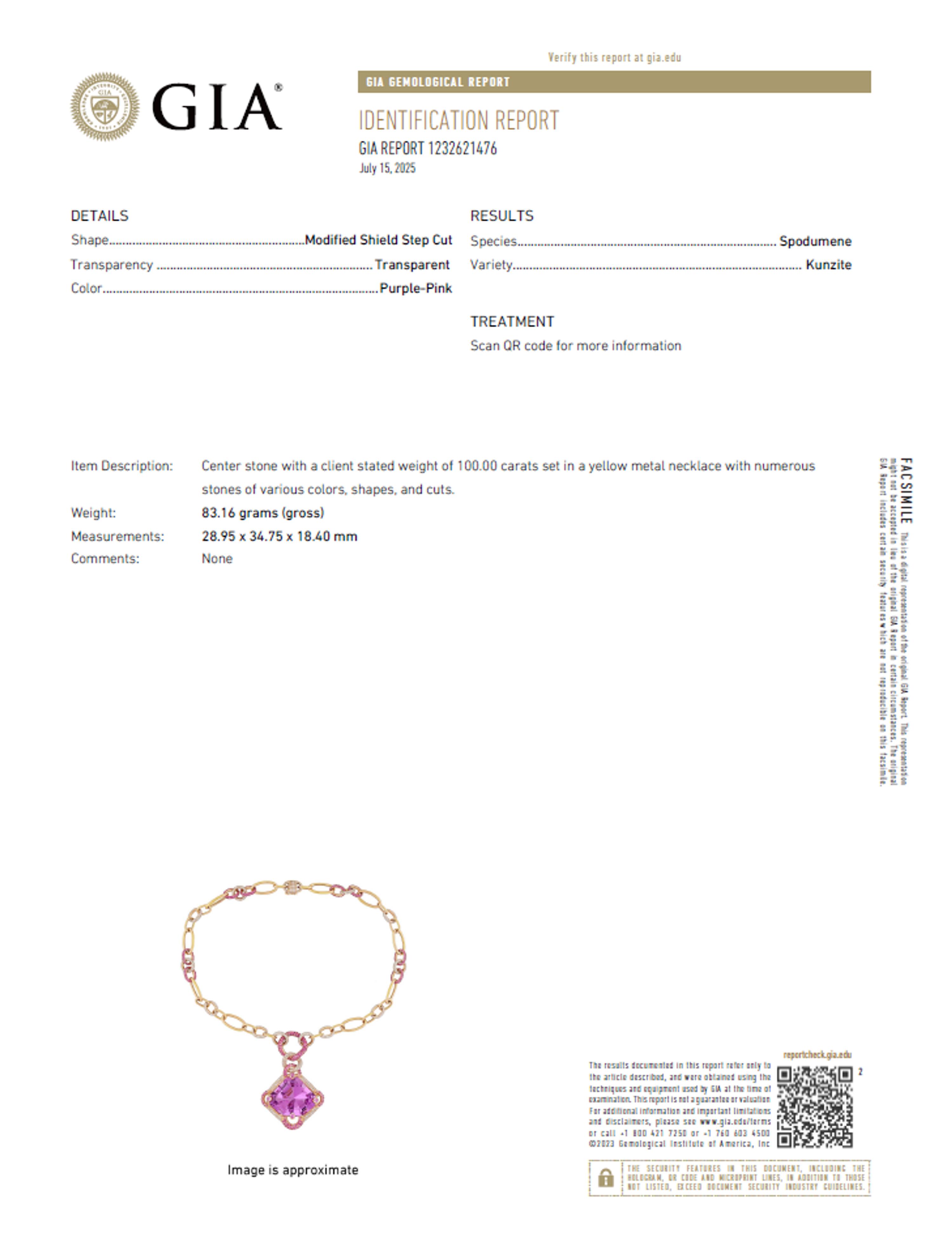 NINI, ROSE GOLD, KUNZITE, DIAMOND, AND PINK SAPPHIRE CONVERTIBLE NECKLACE