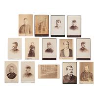 [Early Photography] Group of 46 Cabinet Cards of Officers and Enlisted men, ca 1870s-1900s