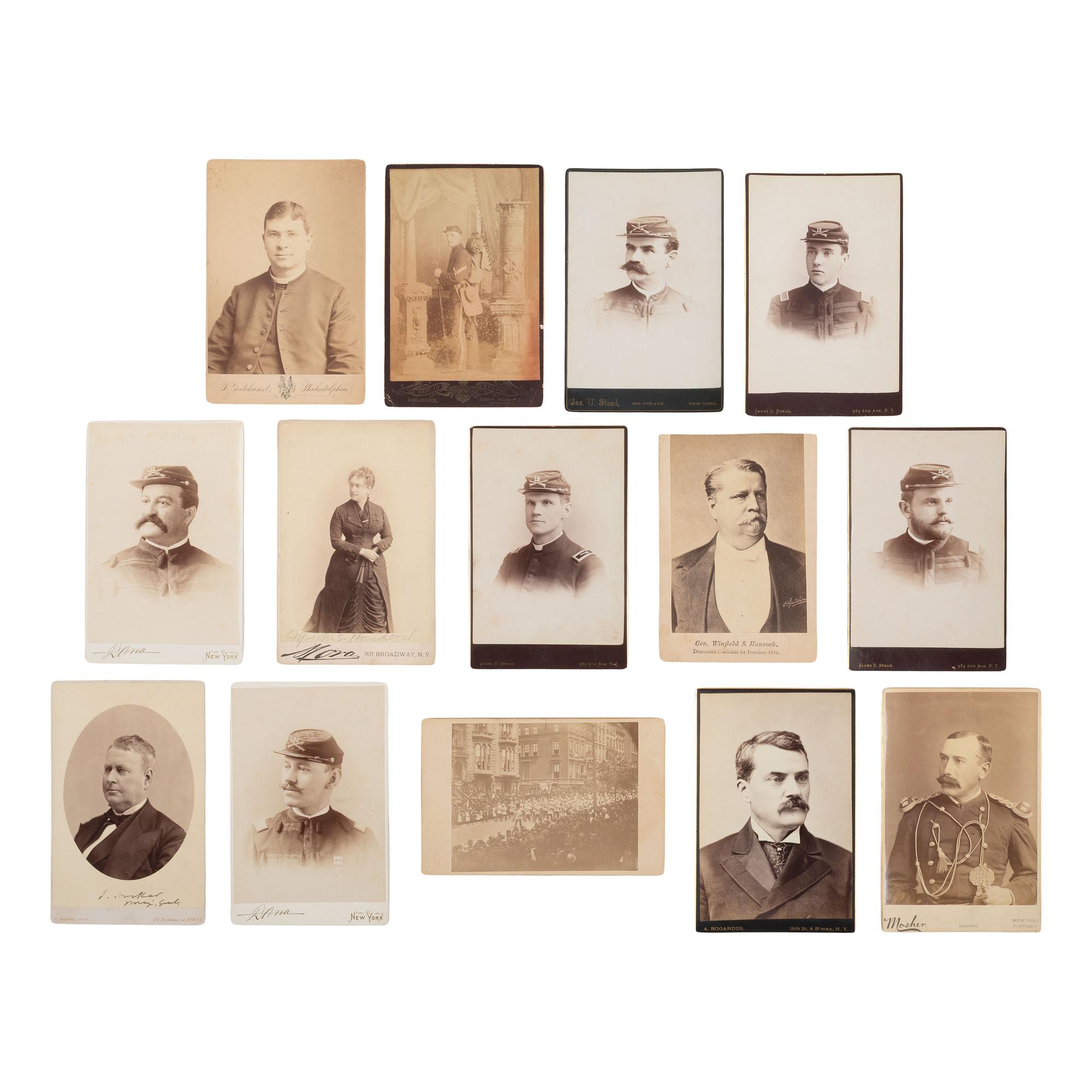 [Early Photography] Group of 46 Cabinet Cards of Officers and Enlisted men, ca 1870s-1900s