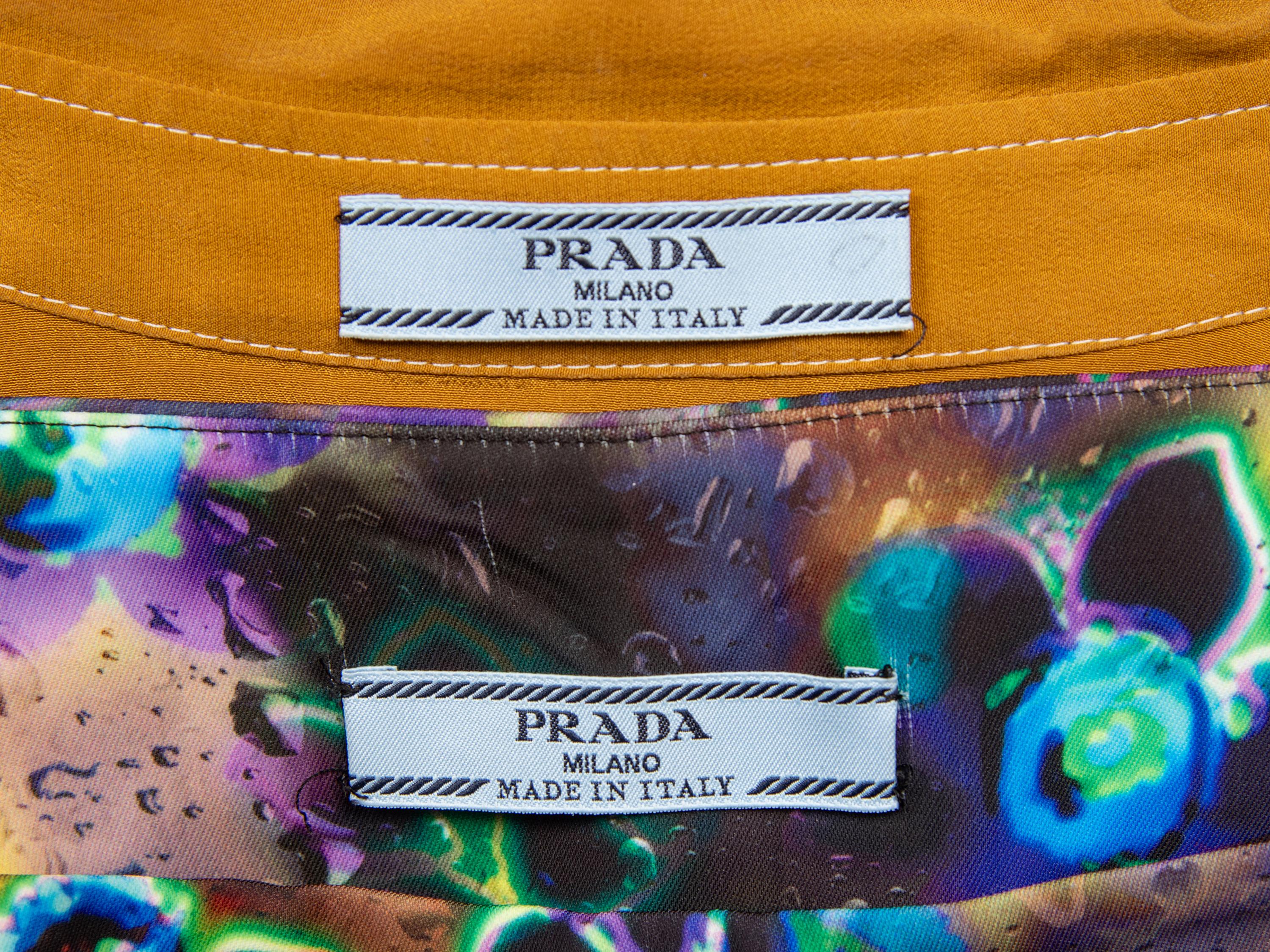 PRADA, SILK BLOUSE & PRINTED PANTS