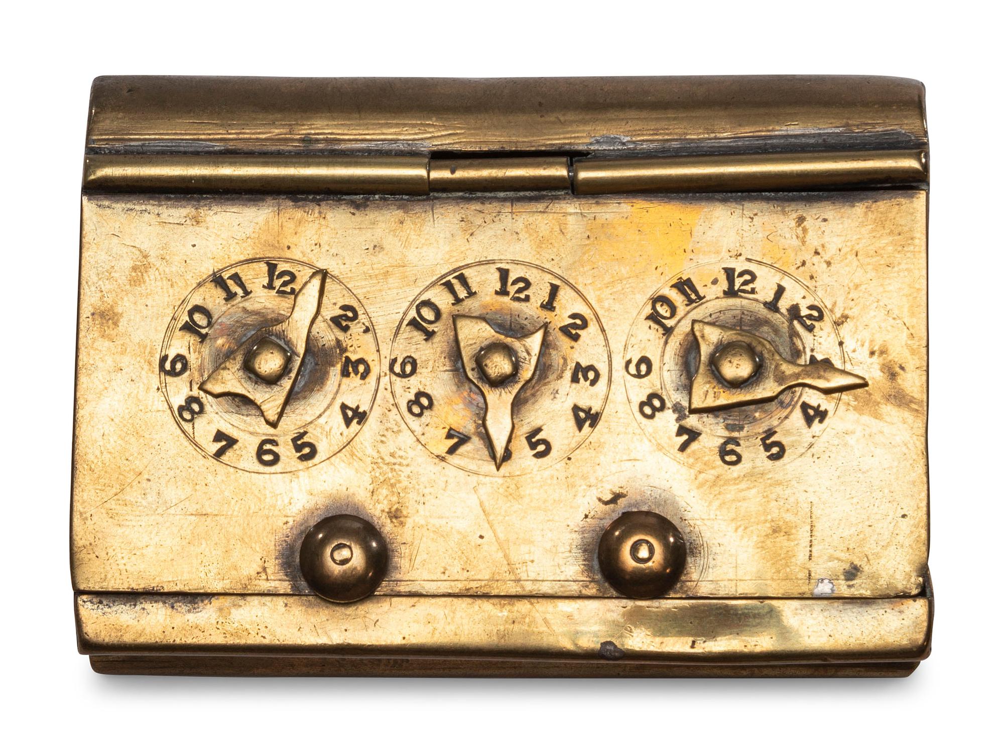 Six Brass Snuff Boxes and Match Safes