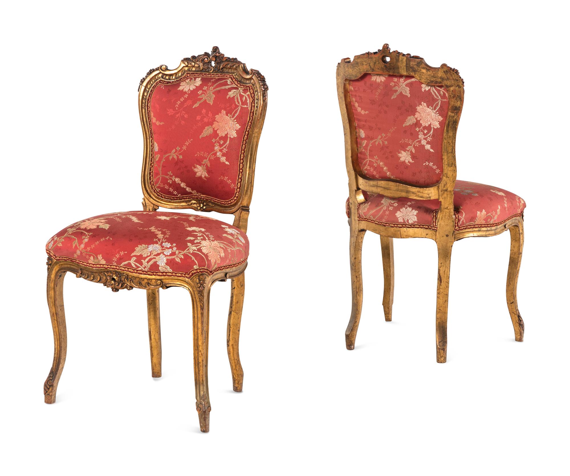 A Louis XV Style Giltwood Three-Piece Seating Suite