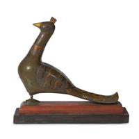 Carved and painted figure of a peacock Robert Stauffer, late 20th century