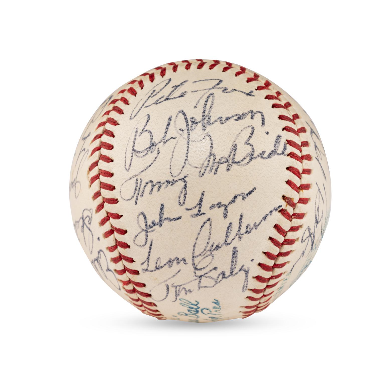 A 1945 Boston Red Sox Team Signed Autograph Baseball
