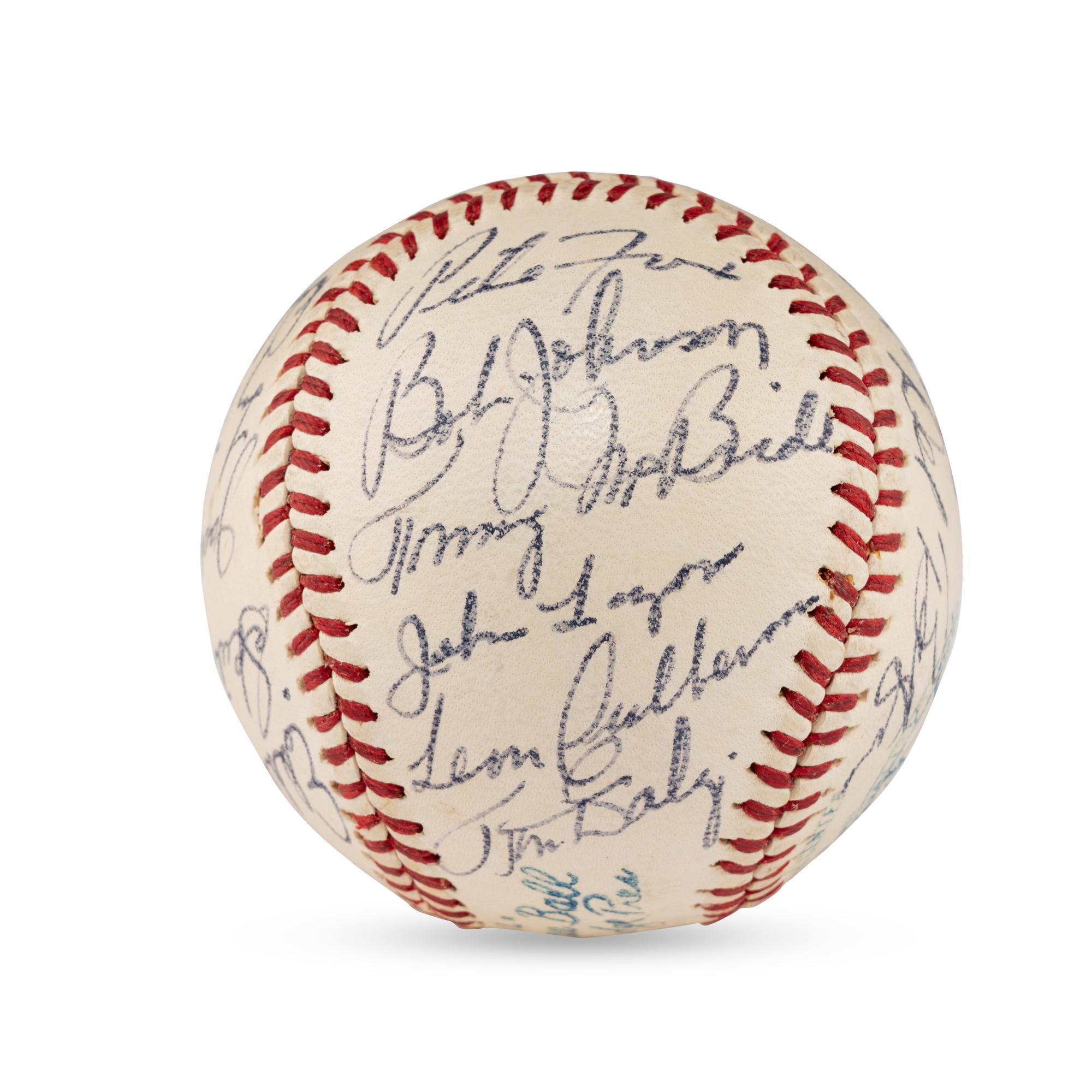 A 1945 Boston Red Sox Team Signed Autograph Baseball