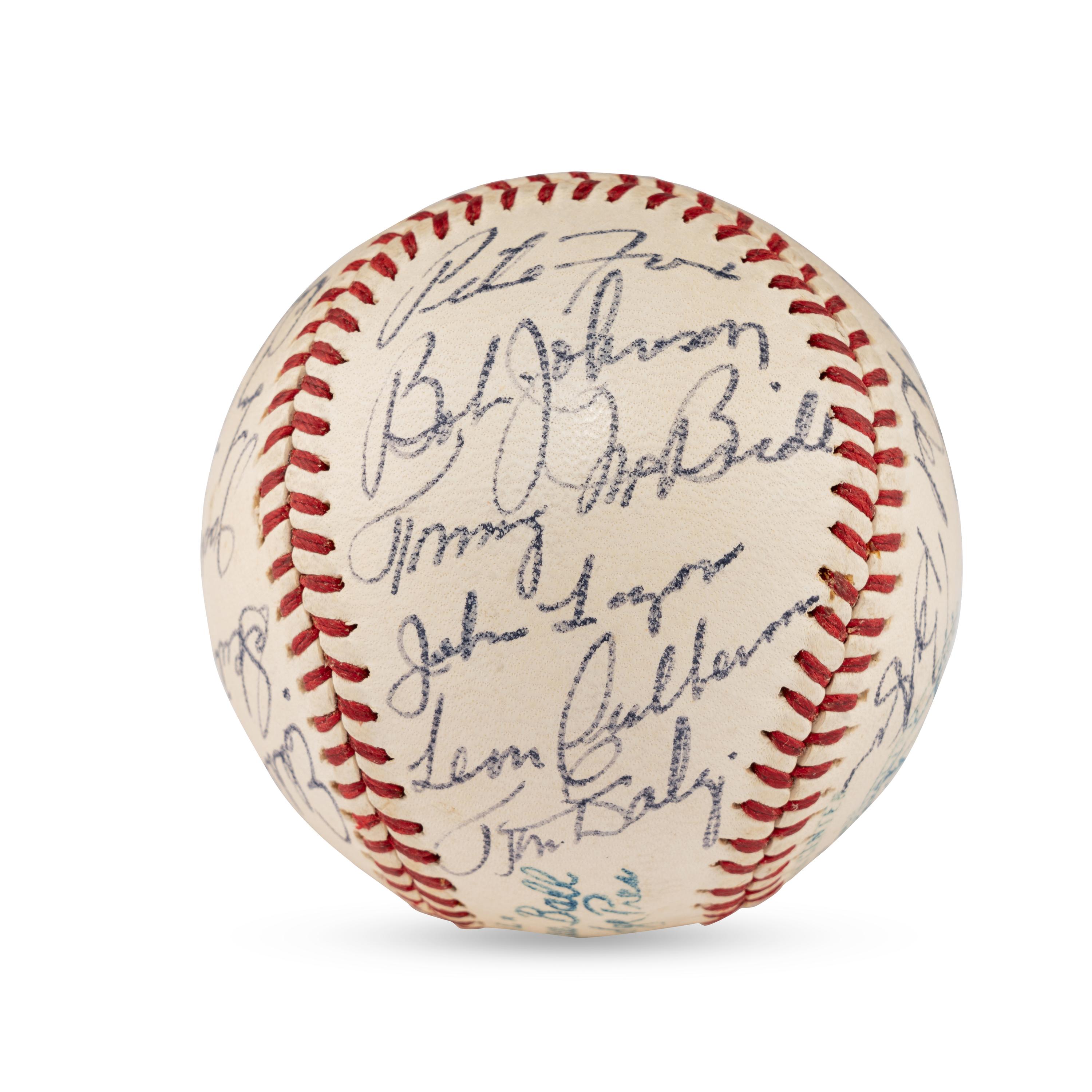 A 1945 Boston Red Sox Team Signed Autograph Baseball