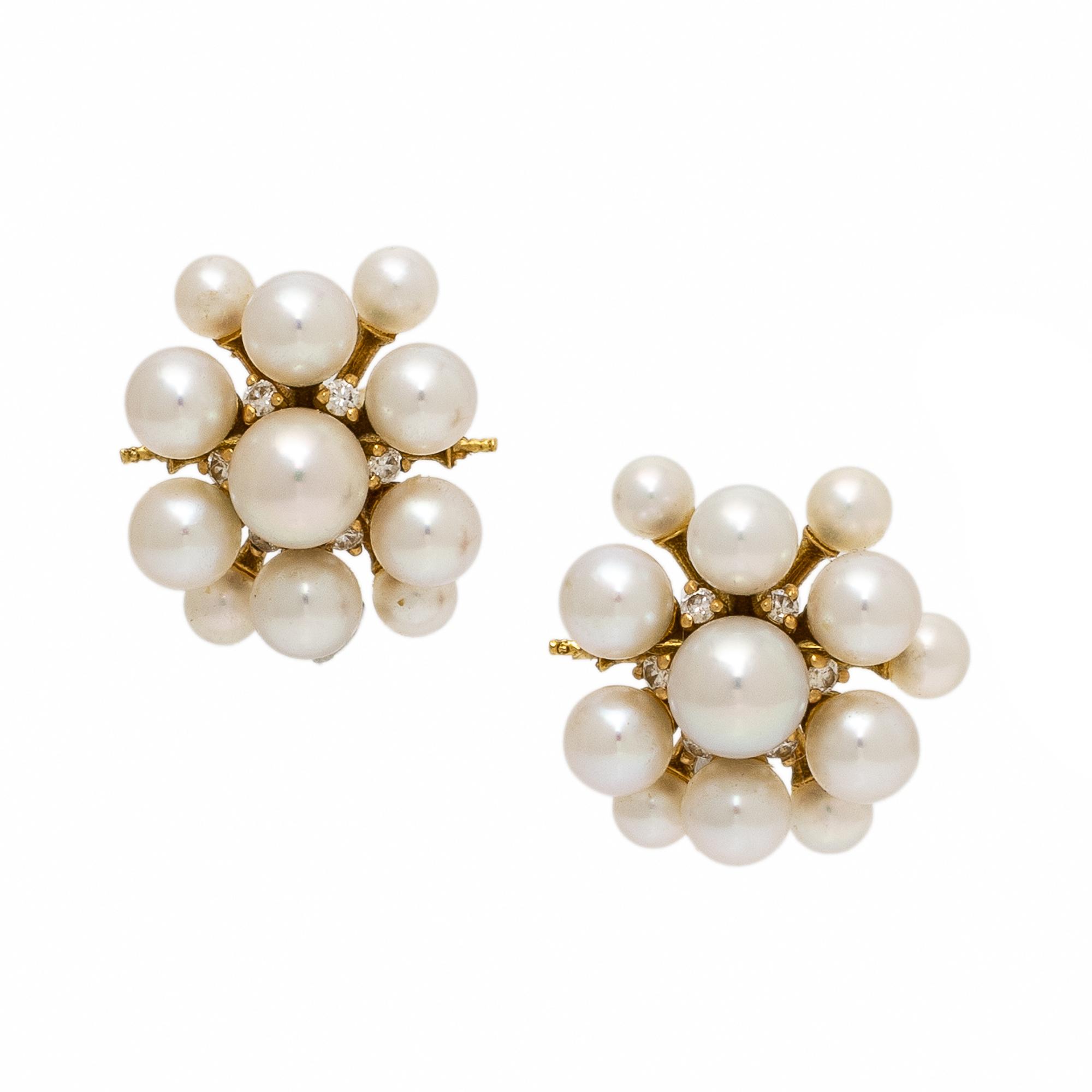 Paul Morelli, 'Orbit', Pearl and Diamond Earrings