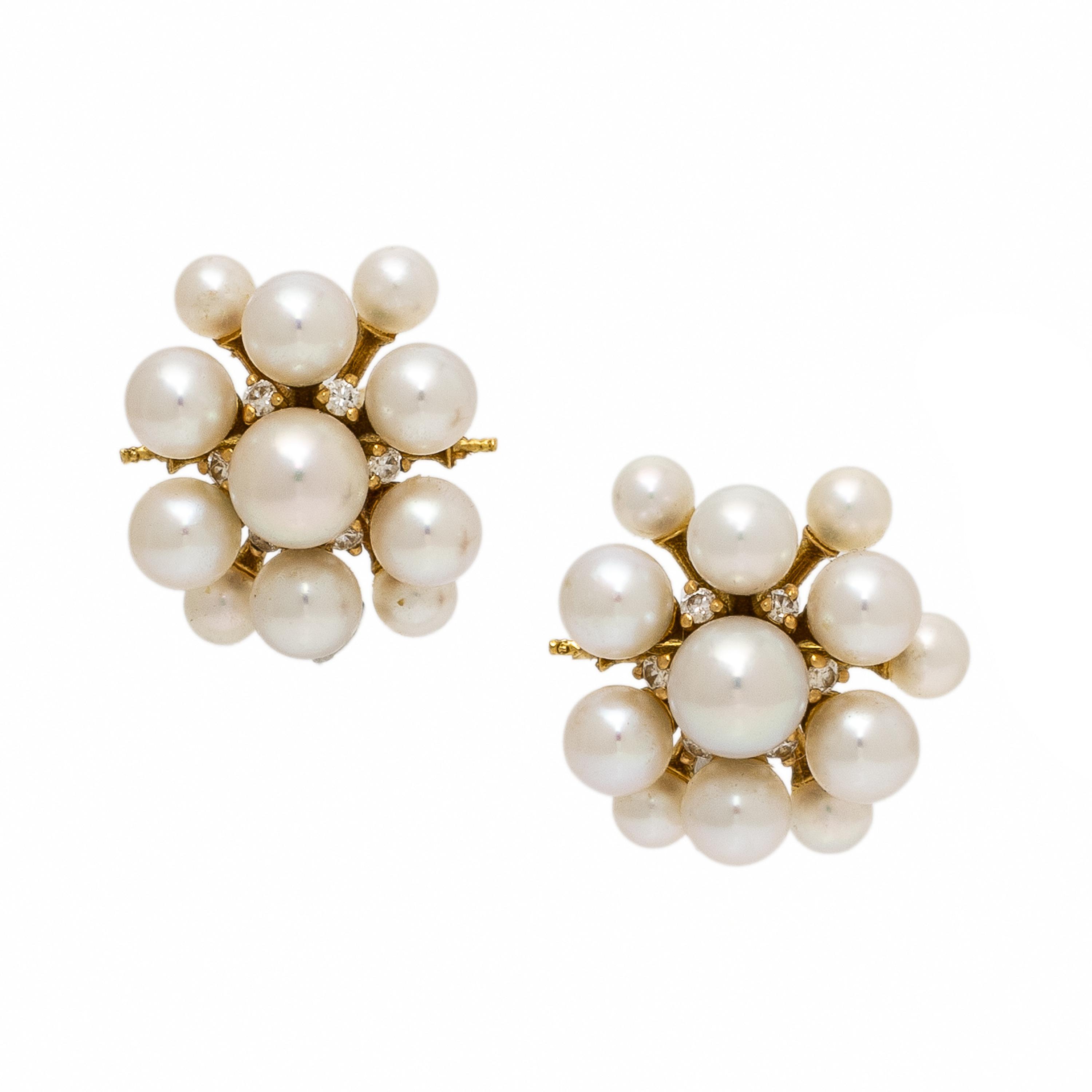 Paul Morelli, 'Orbit', Pearl and Diamond Earrings