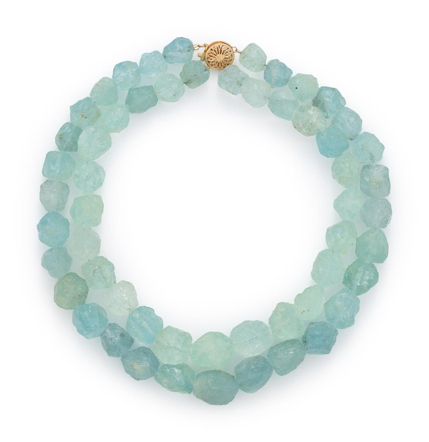 AQUAMARINE BEAD NECKLACE