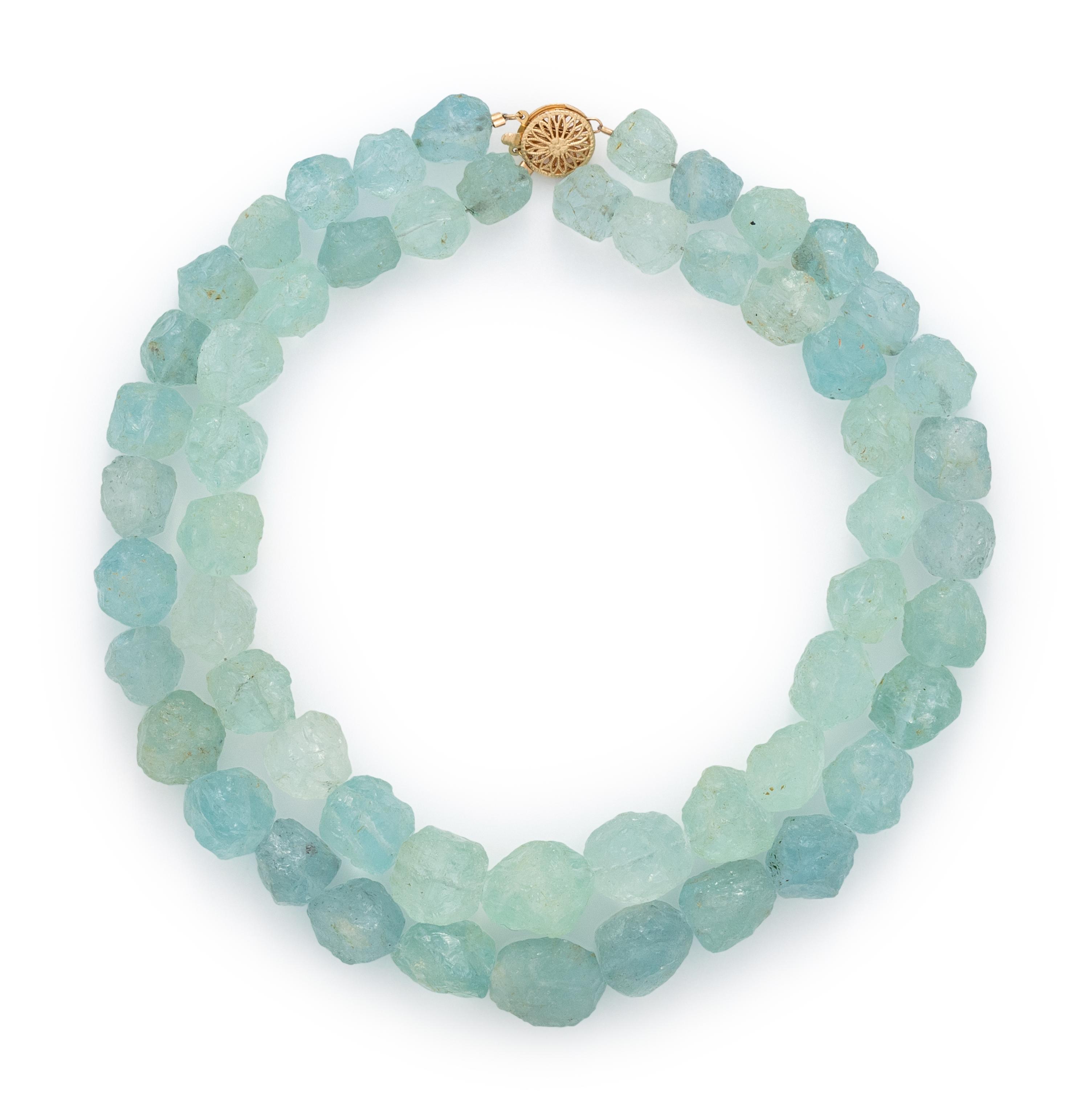 AQUAMARINE BEAD NECKLACE