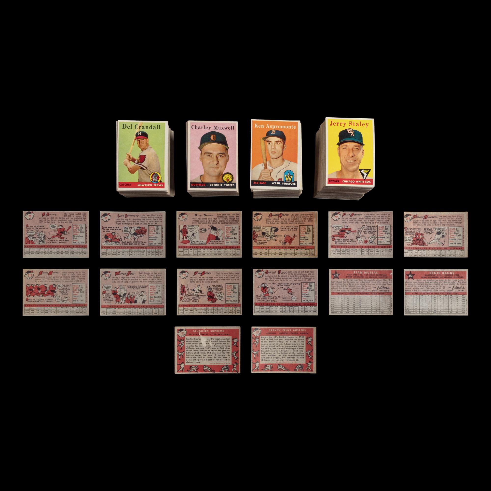 A Near Set of 1958 Topps Baseball Cards (434/494) from The Collection of David Eisenhower