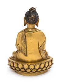 A Sino-Tibetan Gilt Bronze Figure of Shakyamuni Buddha Height 6 1/2 inches. — 18TH CENTURY