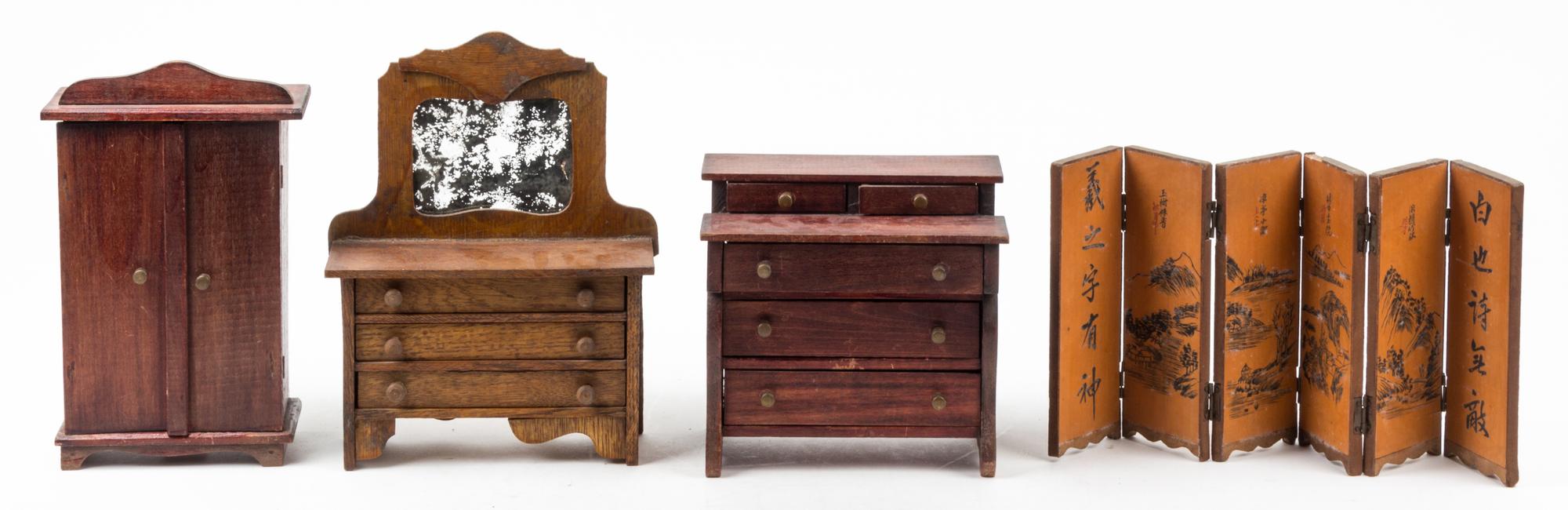 A Collection of American Doll Furniture Height of tallest 9 1/2 inches.