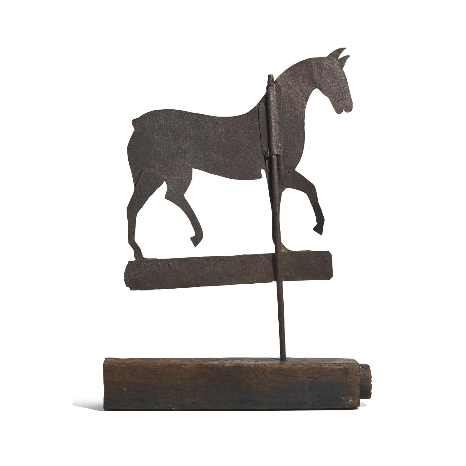 A Wrought Sheet Iron Horse Weathervane