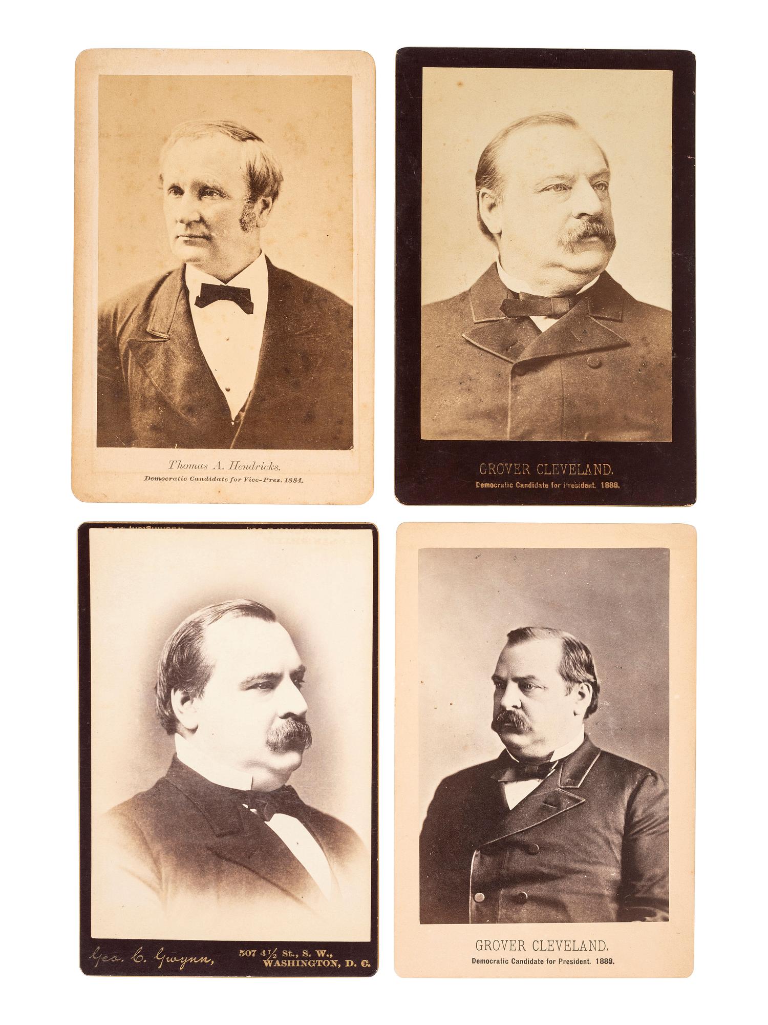 [CLEVELAND, Grover (1837-1908)]. A group of photographs, advertising cards, and campaign ephemera related to Grover Cleveland, comprising: