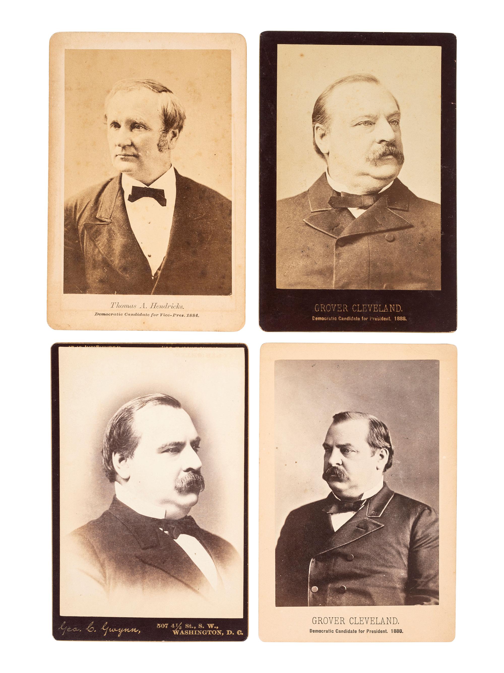 [CLEVELAND, Grover (1837-1908)]. A group of photographs, advertising cards, and campaign ephemera related to Grover Cleveland, comprising: