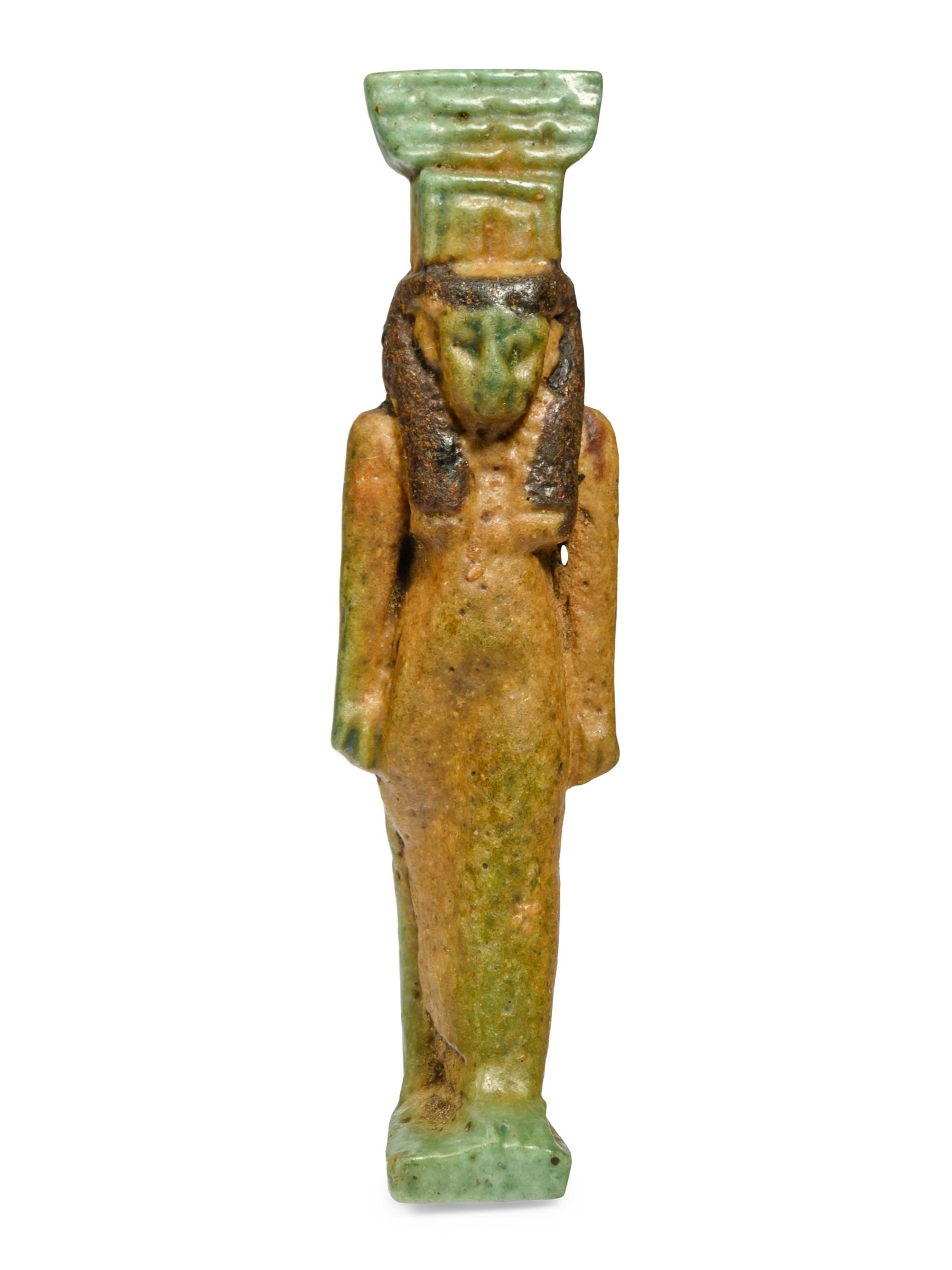 An Egyptian Two-Tone Faience Nephthys