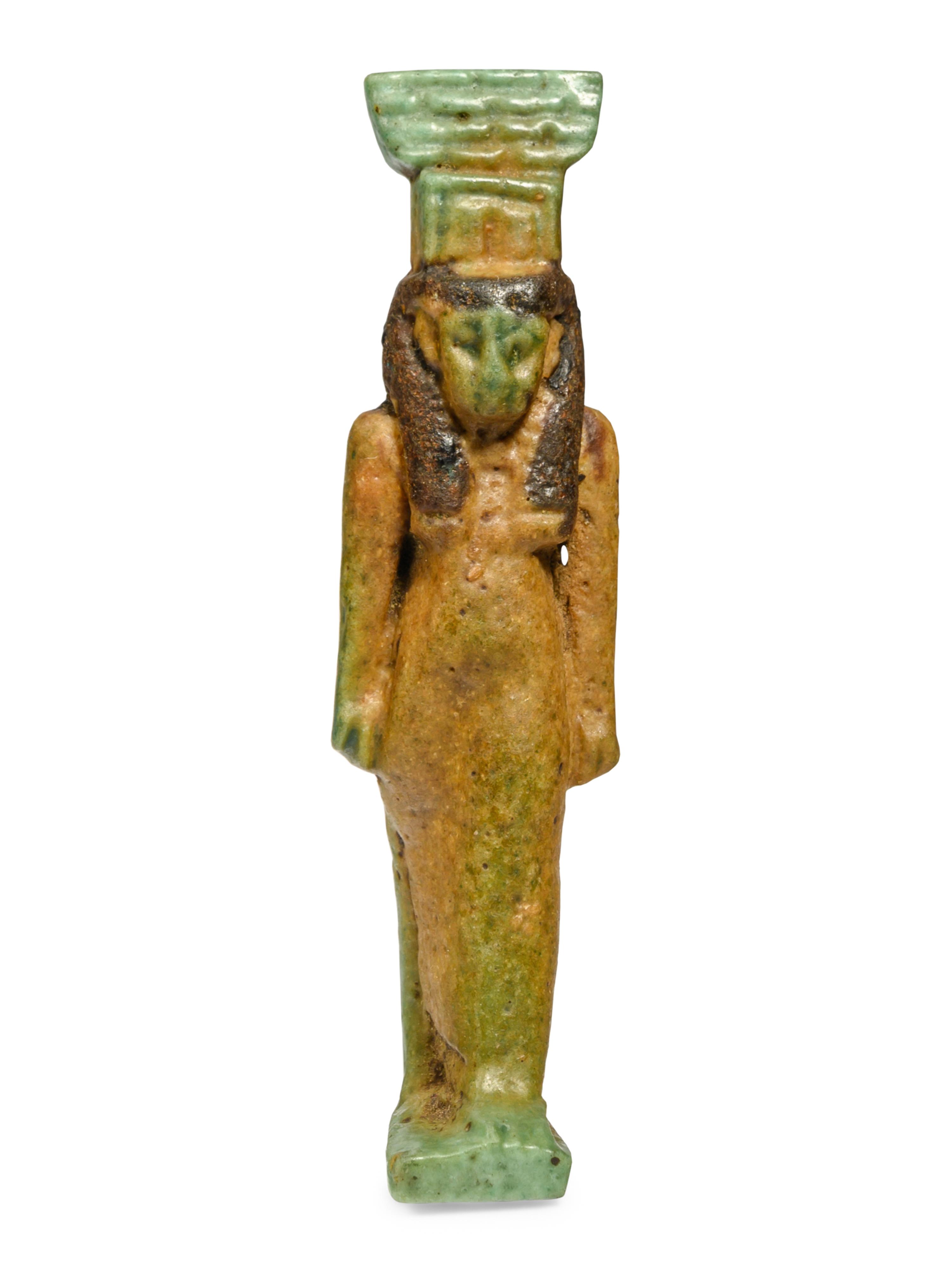 An Egyptian Two-Tone Faience Nephthys