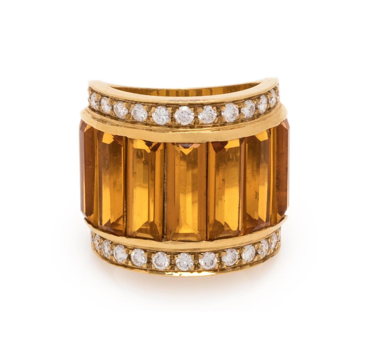 CITRINE AND DIAMOND RING