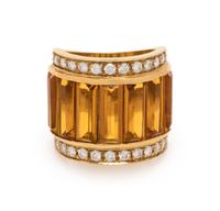 CITRINE AND DIAMOND RING
