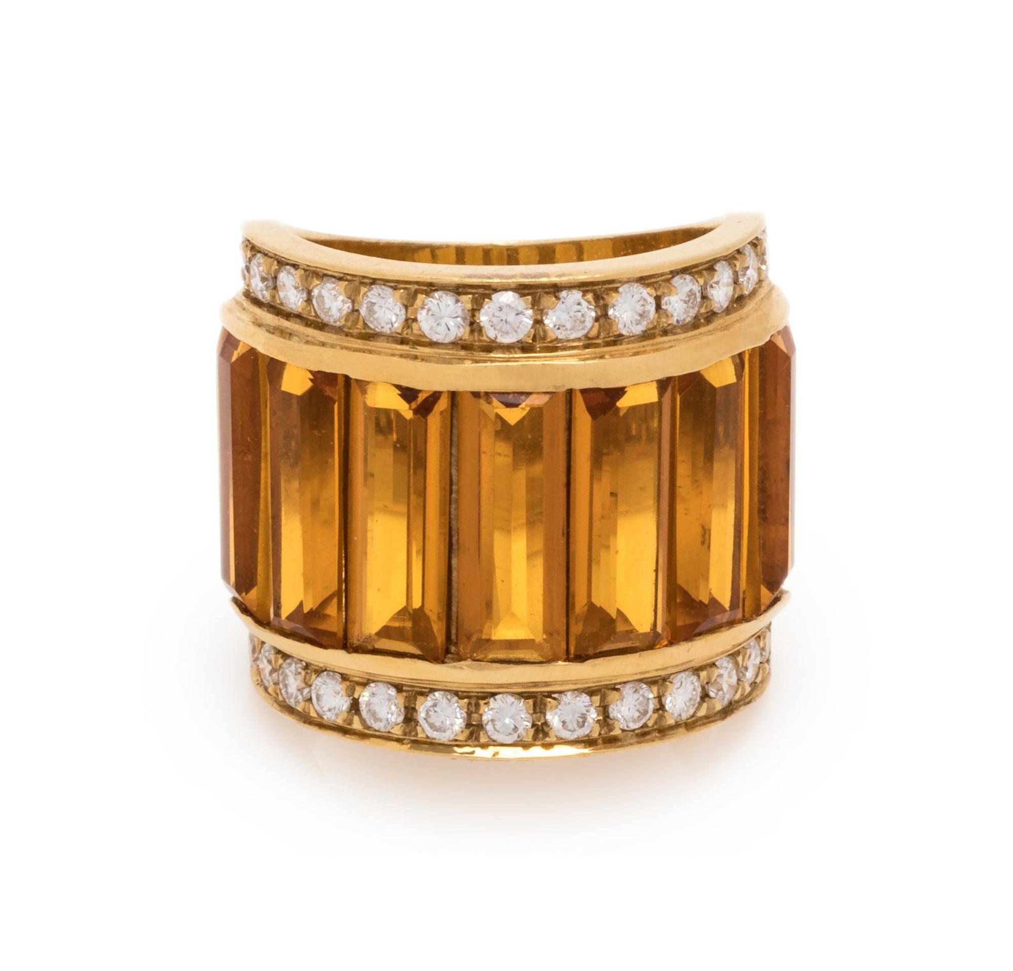CITRINE AND DIAMOND RING