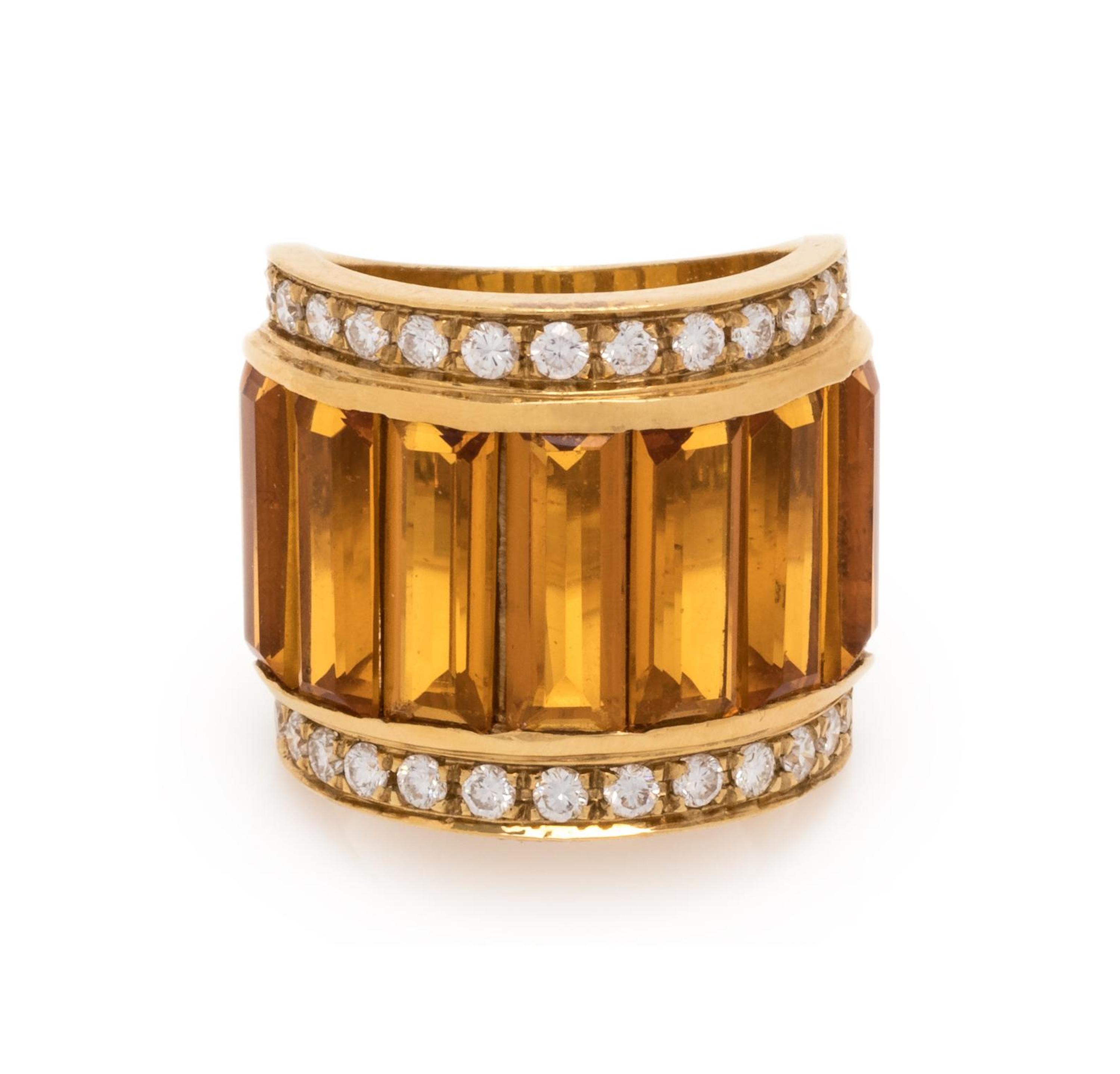 CITRINE AND DIAMOND RING