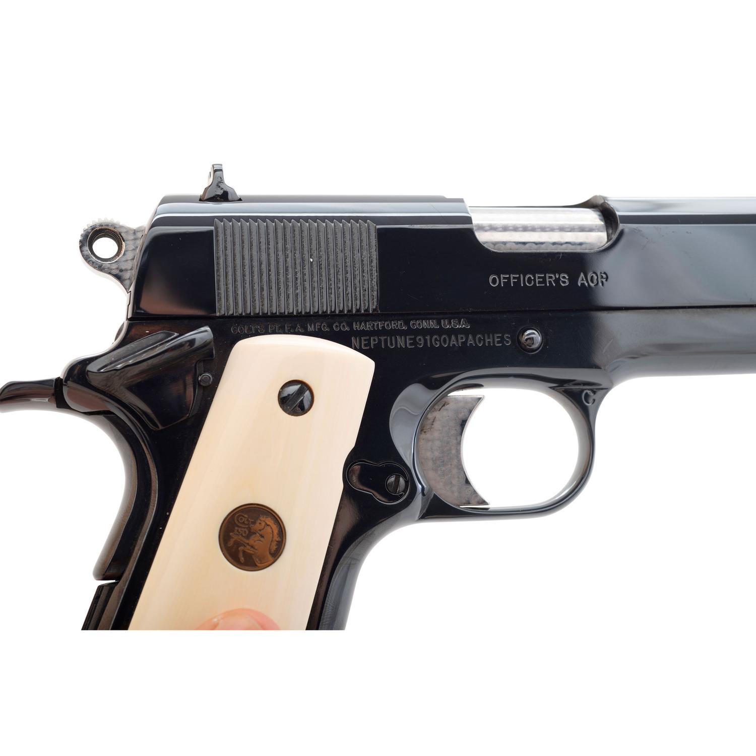 *Colt Custom Shop Series 80 MKIV "Officer's ACP" 1911 Pistol in Factory Box with Custom Serial Number NEPTUNE 91 GO APACHES