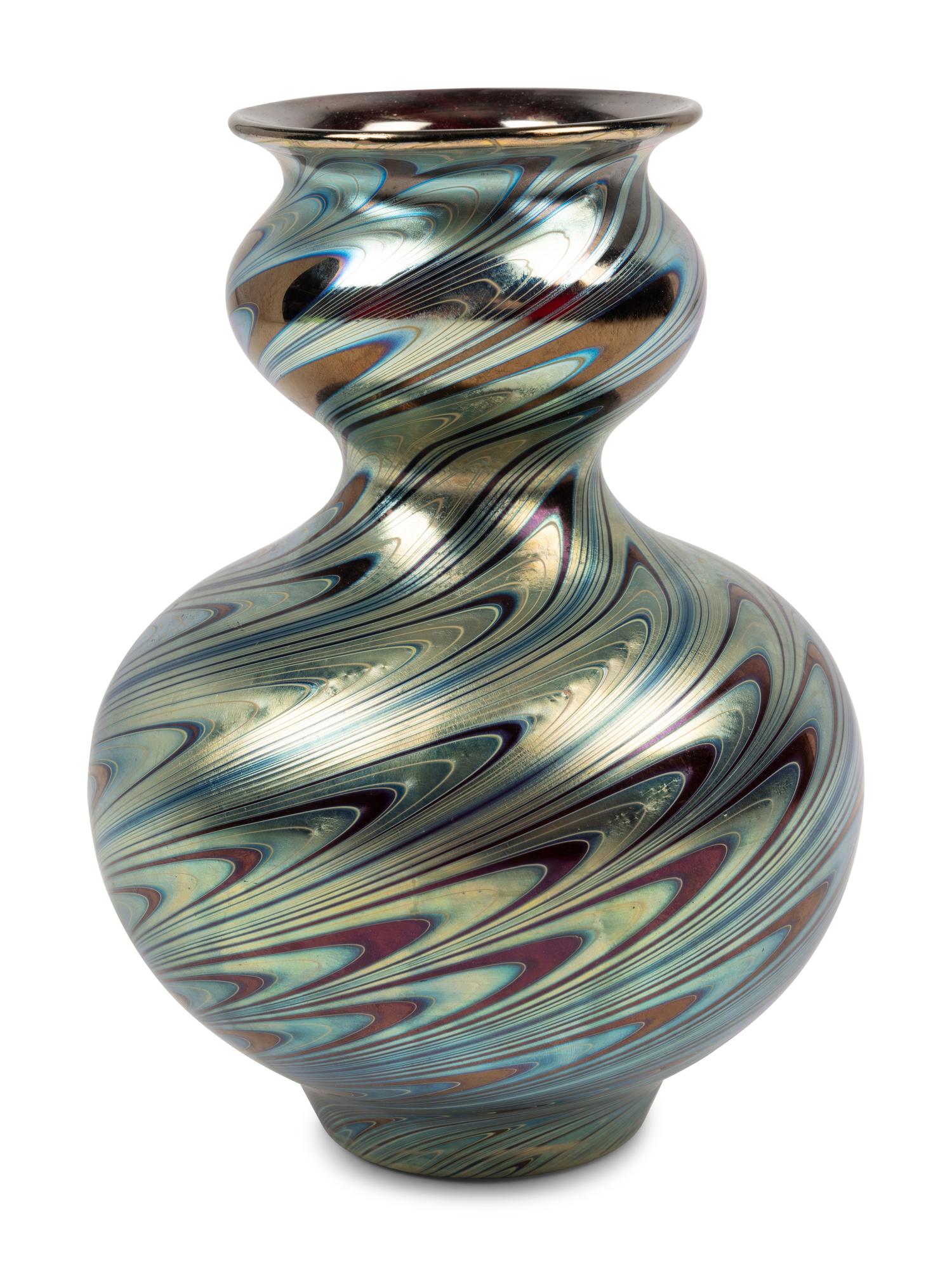 An Iridescent Glass Vase