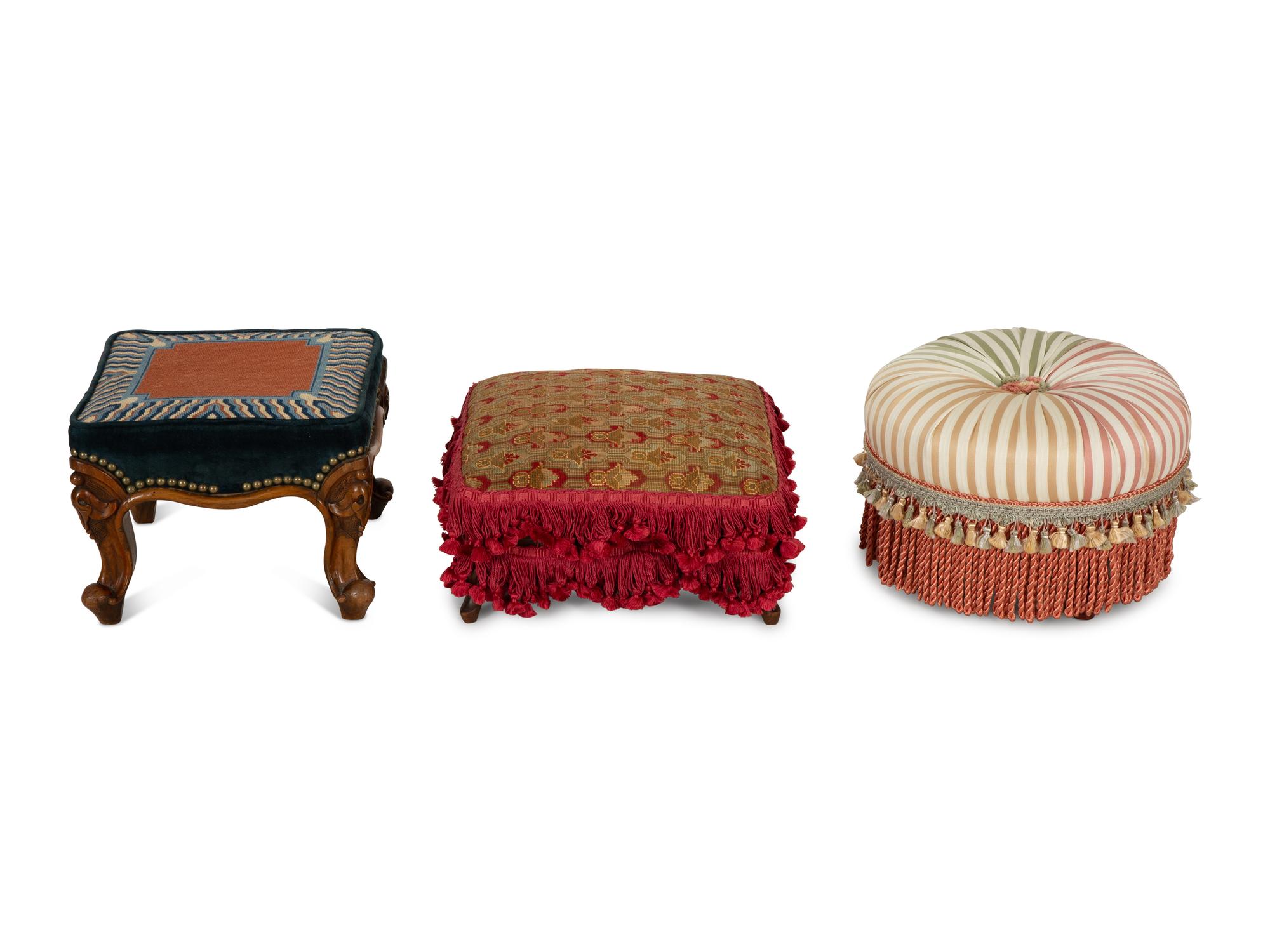 A Group of Three Footstools — 20th Century