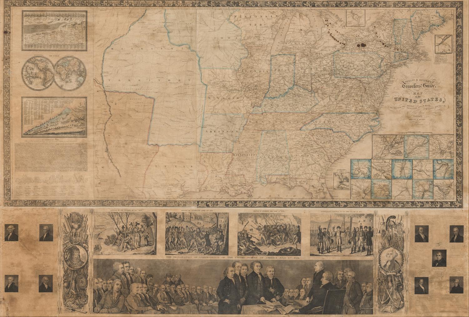 PHELPS & ENSIGN, Publishers. Phelps & Ensign's Traveller's Guide, and Map of the United States... New York: Phelps & Ensign, 1841 [copyright 1837].