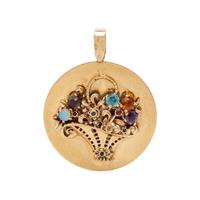 YELLOW GOLD AND MULTIGEM PENDANT